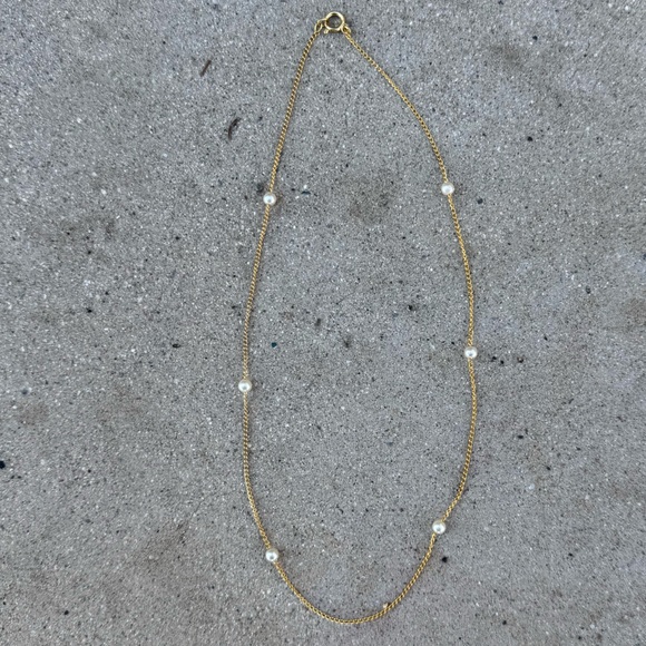 Bundle 3 for 50% off 1970s Deadstock Gold Tone Chain & Faux Pearl 16" Necklace - Picture 2 of 4